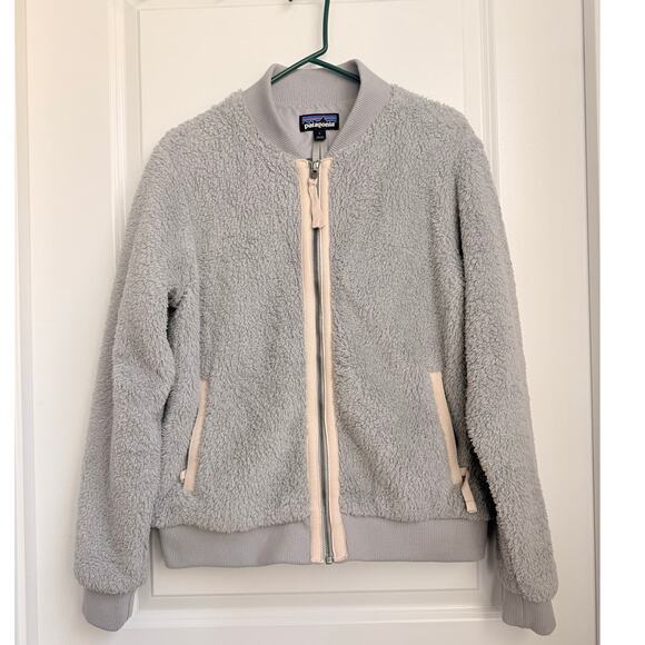 Patagonia Gray Fuzzy Fleece Full‎ Zip Jacket Size Medium - Picture 1 of 3